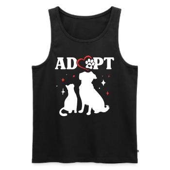 Adopter, sauver les animaux, sauvetage, famille d’accueil, refuge, animal - Débardeur bio Premium Homme - noir - Devant - Michal (187cm)