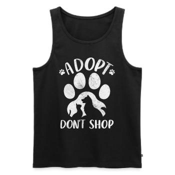 Adopt Foster Animal Rescue Pet Shelter Funny - Men's Premium Organic Tank Top - black - Front - Michal (187cm)