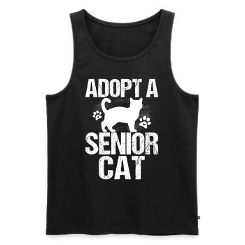 Adopt A Senior Cat Rescue Funny Kitten Animal - Men's Premium Organic Tank Top - black - Front - Michal (187cm)