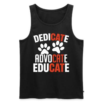 Dedicate Advocate Educate Funny Cat Rescue Animal - Men's Premium Organic Tank Top - black - Front - Michal (187cm)