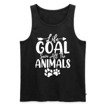 Lebensziel Rette alle Tiere Foster Rescue - Männer Premium Bio Tank Top - Schwarz - Vorne - Michal (187cm)