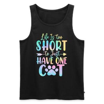 Life Is Too Short to Just Have One Cat Tie Dye - Men's Premium Organic Tank Top - black - Front - Michal (187cm)