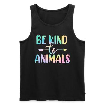 Sei nett zu Tieren Tie Dye Lustiges Pflegetier - Männer Premium Bio Tank Top - Schwarz - Vorne - Michal (187cm)