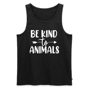 Soyez gentil avec les animaux Faune Refuge Refuge Animal - Débardeur bio Premium Homme - noir - Devant - AI Model Male 178 light (178cm)