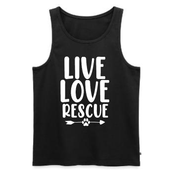 Live Love Sauvetage Protection des animaux Drôle Famille d’accueil - Débardeur bio Premium Homme - noir - Devant - Michal (187cm)