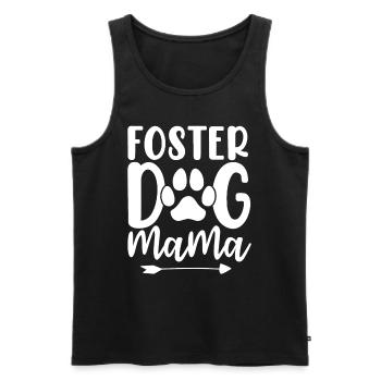 Chien d’accueil Mama Patte Adopter Animal Sauvetage Maman Chien - Débardeur bio Premium Homme - noir - Devant - AI Model Male 178 light (178cm)