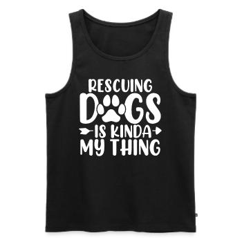 Hunde zu retten ist irgendwie mein Ding Pflegehund Tier - Männer Premium Bio Tank Top - Schwarz - Vorne - Michal (187cm)
