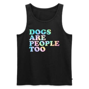 Les chiens sont des gens trop drôle Chien de sauvetage Tie Dye - Débardeur bio Premium Homme - noir - Devant - Michal (187cm)