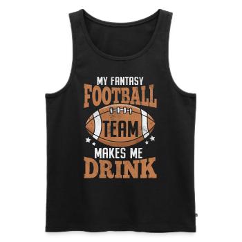 Mon équipe de Fantasy Football me fait boire - Débardeur bio Premium Homme - noir - Devant - AI Model Male 178 light (178cm)