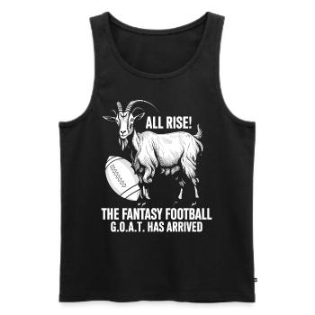 All Rise The Fantasy Football GOAT FFL Champion - Débardeur bio Premium Homme - noir - Devant - AI Model Male 178 light (178cm)