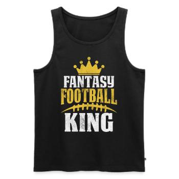 Fantasy Football King Commissaire Draft Kickers - Débardeur bio Premium Homme - noir - Devant - AI Model Male 178 light (178cm)
