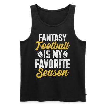 Fantasy Football est ma saison préférée Funny FFL - Débardeur bio Premium Homme - noir - Devant - AI Model Male 178 light (178cm)