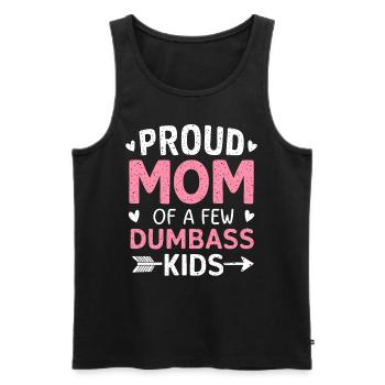 Stolze Mutter Von Ein Paar Dummen Kindern Lustiger Mütter-Witz - Männer Premium Bio Tank Top - Schwarz - Vorne - AI Model Male 178 light (178cm)