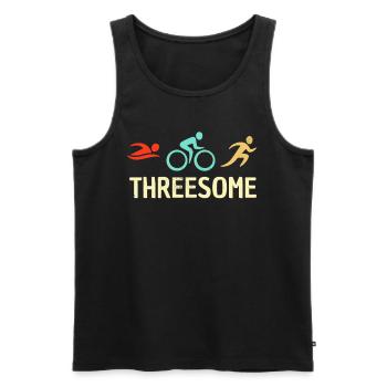 Funny Triathlon Retro Vintage Marathon Runner - Men's Premium Organic Tank Top - black - Front - AI Model Male 178 light (178cm)
