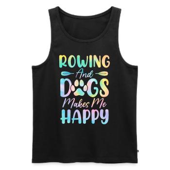 Ramer Et Les Chiens Me Rend Heureux Drôle Chien Tie Dye - Débardeur bio Premium Homme - noir - Devant - Michal (187cm)
