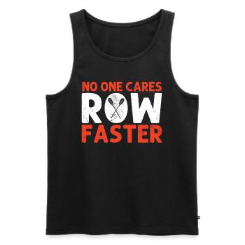 No One Cares Funny Rowing Boat Racing Coxswain - Men's Premium Organic Tank Top - black - Front - AI Model Male 178 light (178cm)
