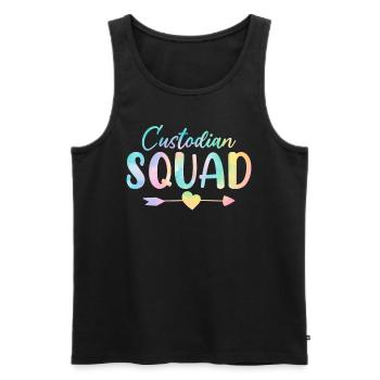 Gardien Squad Tie Dye Maid Cleaner School - Débardeur bio Premium Homme - noir - Devant - AI Model Male 178 light (178cm)
