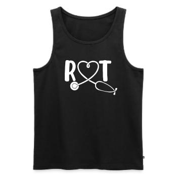 RT Lustiger Atemtherapeut Lungen - Männer Premium Bio Tank Top - Schwarz - Vorne - AI Model Male 178 light (178cm)