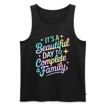 It's A Beautiful Day to Complete A Family Tie Dye - Men's Premium Organic Tank Top - black - Front - Michal (187cm)