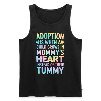 L’adoption, c’est quand un enfant Tie Dye Maman drôle - Débardeur bio Premium Homme - noir - Devant - Michal (187cm)