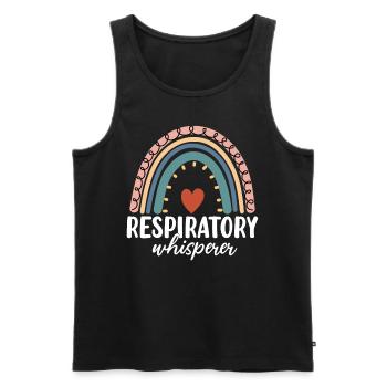Respiratoire Chuchoteur Boho Arc-en-ciel Drôle - Débardeur bio Premium Homme - noir - Devant - Michal (187cm)