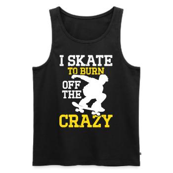 Ich skate, um das verrückte Skateboarden zu verbrennen - Männer Premium Bio Tank Top - Schwarz - Vorne - Michal (187cm)