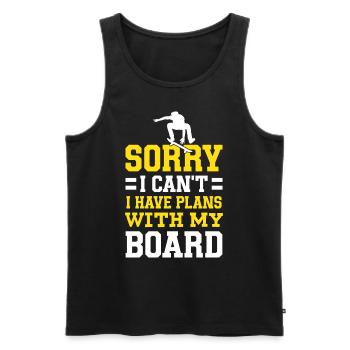 J’ai des projets avec ma planche de longboard - Débardeur bio Premium Homme - noir - Devant - Michal (187cm)