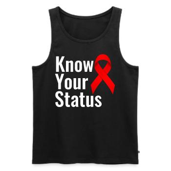 Kennen Sie Ihren Status Aids Aufklärung Red Ribbon HIV - Männer Premium Bio Tank Top - Schwarz - Vorne - AI Model Male 178 light (178cm)