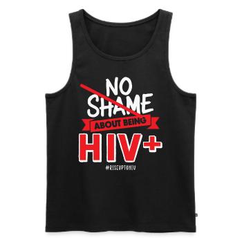 Keine Schande, HIV-positiv zu sein Red Ribbon Aids - Männer Premium Bio Tank Top - Schwarz - Vorne - Michal (187cm)