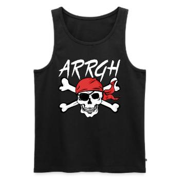 Arrgh Navire Capitaine Crossbone Chasseur de trésors - Débardeur bio Premium Homme - noir - Devant - Michal (187cm)