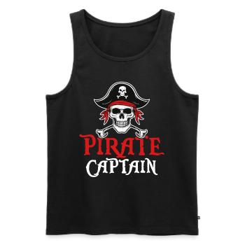 Pirate Capitaine Bateau Crâne Crossbone Drôle Pirate - Débardeur bio Premium Homme - noir - Devant - Michal (187cm)