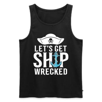 Let's Get Shipwrecked Skull Crossbone Funny - Men's Premium Organic Tank Top - black - Front - Michal (187cm)