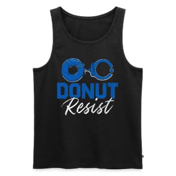 Donut Resist Funny Cop Law Enforcement Police - Men's Premium Organic Tank Top - black - Front - AI Model Male 178 light (178cm)