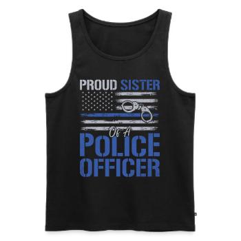 Stolze Schwester Eines Polizisten USA Flagge Gesetz - Männer Premium Bio Tank Top - Schwarz - Vorne - Michal (187cm)