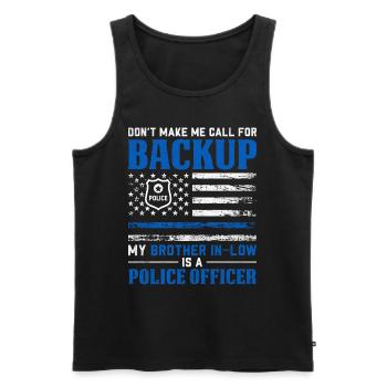 Brother In Law Funny Police Officer USA Flag Law - Men's Premium Organic Tank Top - black - Front - Michal (187cm)