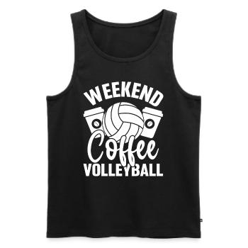 Week-end café volley-ball bosse ensemble Spike - Débardeur bio Premium Homme - noir - Devant - AI Model Male 178 light (178cm)