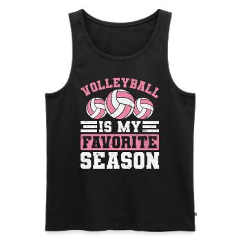 Volleyball Is My Favorite Season Funny Bump Set - Men's Premium Organic Tank Top - black - Front - Michal (187cm)