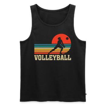 Lustige Volleyball Retro Vintage Bump Set Spike - Männer Premium Bio Tank Top - Schwarz - Vorne - Michal (187cm)