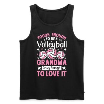 Drôle de volley-ball grand-mère bosse ensemble Spike Smash - Débardeur bio Premium Homme - noir - Devant - AI Model Male 178 light (178cm)