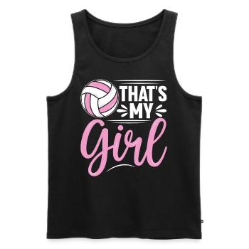 Das ist mein Mädchen Volleyball Bump Set Spike - Männer Premium Bio Tank Top - Schwarz - Vorne - Michal (187cm)