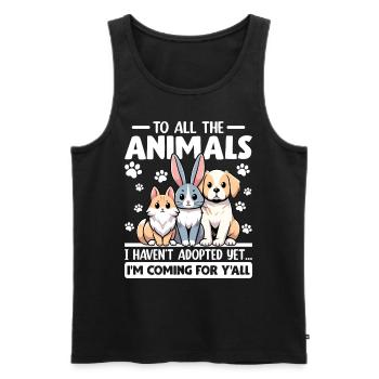 Drôle Sauver les animaux Refuge pour animaux de compagnie Sauvetage Famille d’accueil - Débardeur bio Premium Homme - noir - Devant - Michal (187cm)