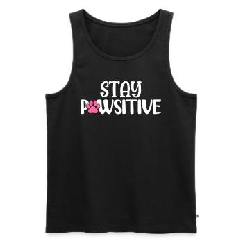 Stay Pawsitive Funny Dog Canine Puppies Animal - Men's Premium Organic Tank Top - black - Front - AI Model Male 178 light (178cm)