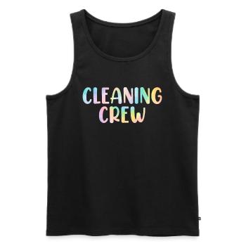 Équipe de nettoyage Tie Dye Nettoyage de femme de ménage - Débardeur bio Premium Homme - noir - Devant - AI Model Male 178 light (178cm)