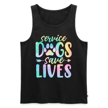 Assistenzhunde retten Leben Lustiger Hund Tie Dye Tier - Männer Premium Bio Tank Top - Schwarz - Vorne - Michal (187cm)