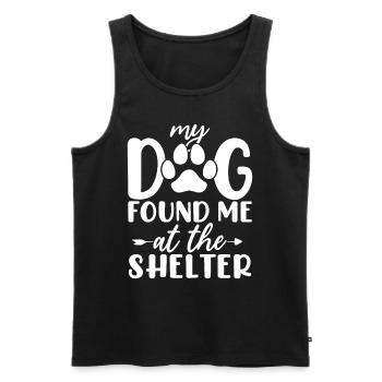 My Dog Found Me At The Shelter Animal Activist - Men's Premium Organic Tank Top - black - Front - Michal (187cm)