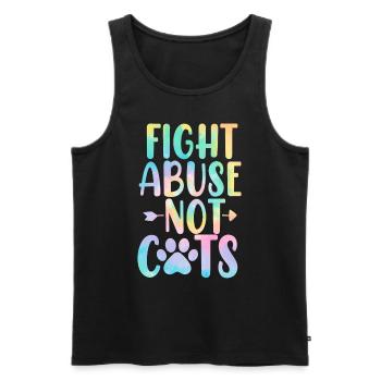 Lutter contre les abus Pas les chats Tie Dye Refuge Foster - Débardeur bio Premium Homme - noir - Devant - Michal (187cm)