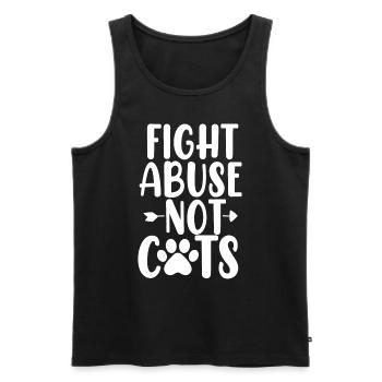 Fight Abuse Not Cats Rescue Animal Advocate - Men's Premium Organic Tank Top - black - Front - Michal (187cm)