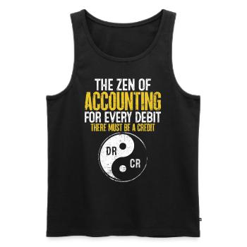 Das Zen der Buchhaltung Lustig CPA Finanzen - Männer Premium Bio Tank Top - Schwarz - Vorne - AI Model Male 178 light (178cm)