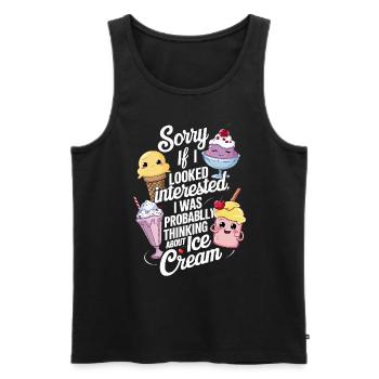 Je pensais probablement à Frozen Cream Funny - Débardeur bio Premium Homme - noir - Devant - AI Model Male 178 light (178cm)