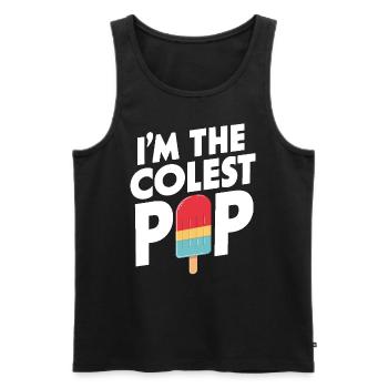 Je suis le plus cool Pop Drôle Dessert glacé Été - Débardeur bio Premium Homme - noir - Devant - Michal (187cm)